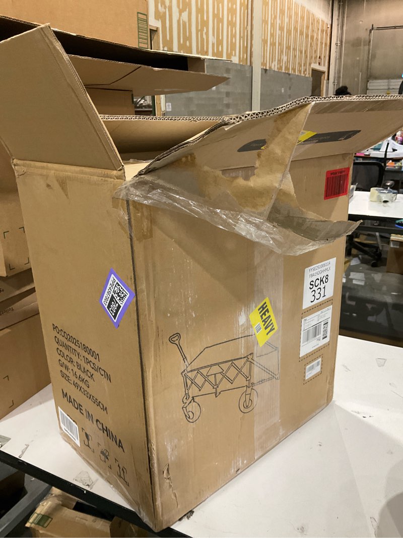 Condition photo showing Good Condition for Beach Wagon with Big Wheels for Sand - Heavy Duty 10" Wheel Collapsible Wagons Foldable Large Wagon Cart Folding All Terrain for Camping Black