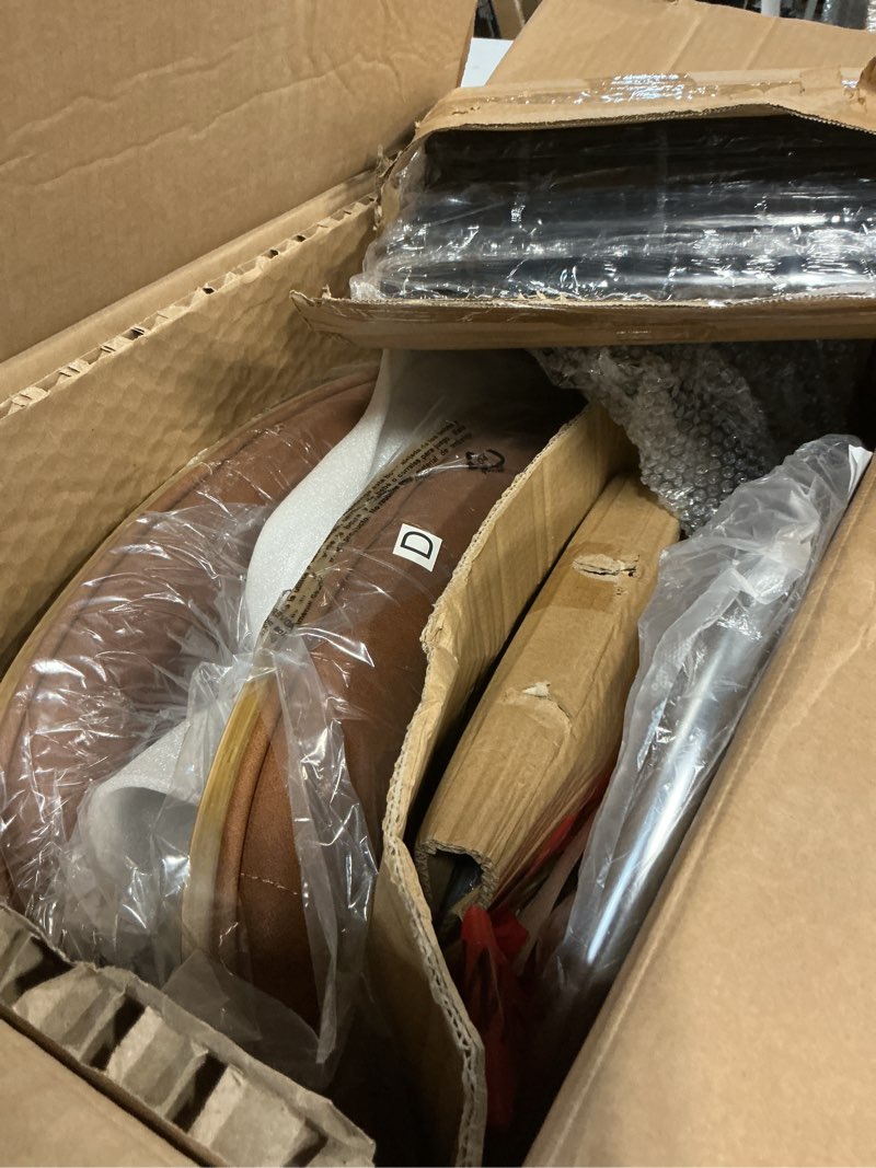 Condition photo showing Good Condition for drafting office chair ergonomic executive computer standing desk chair with adjustable height and footrest ring, drafting chair for counter height desk and drawing (brown)