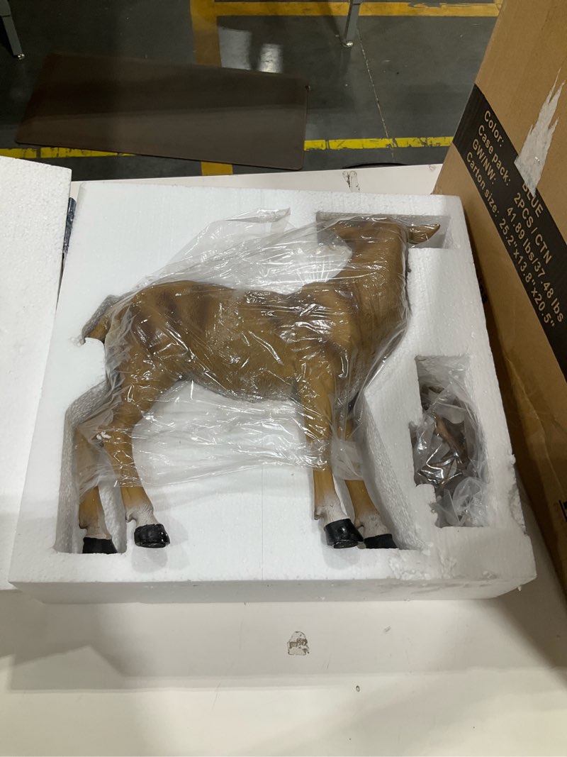 Condition photo showing Good Condition for xtapan resin 20.6 inch height standing deer statue animals sculpture garden art decor yard ornament lawn garden outdoor patio decoration figurine 02# standing deer