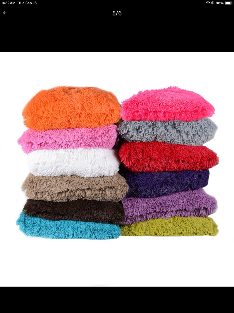 Sweet Home Collection Plush Pillow Faux Fur Soft and Comfy Throw Pillow (8 Pack), Black