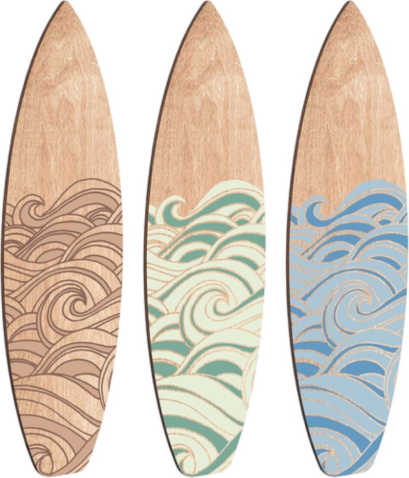 rattanview 3 pieces surfboard wooden wall decor for bedroom wave surfboard beach decor summer wood w