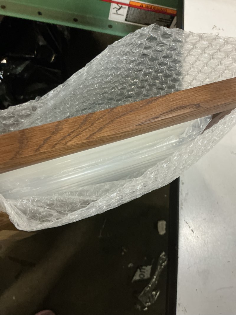 Condition photo showing New/Like New for brown oak wood 24x36 inch picture frame - matted for 20x30 inch photos, posters or prints, large gallery wall mounting poster frame brown 24x36