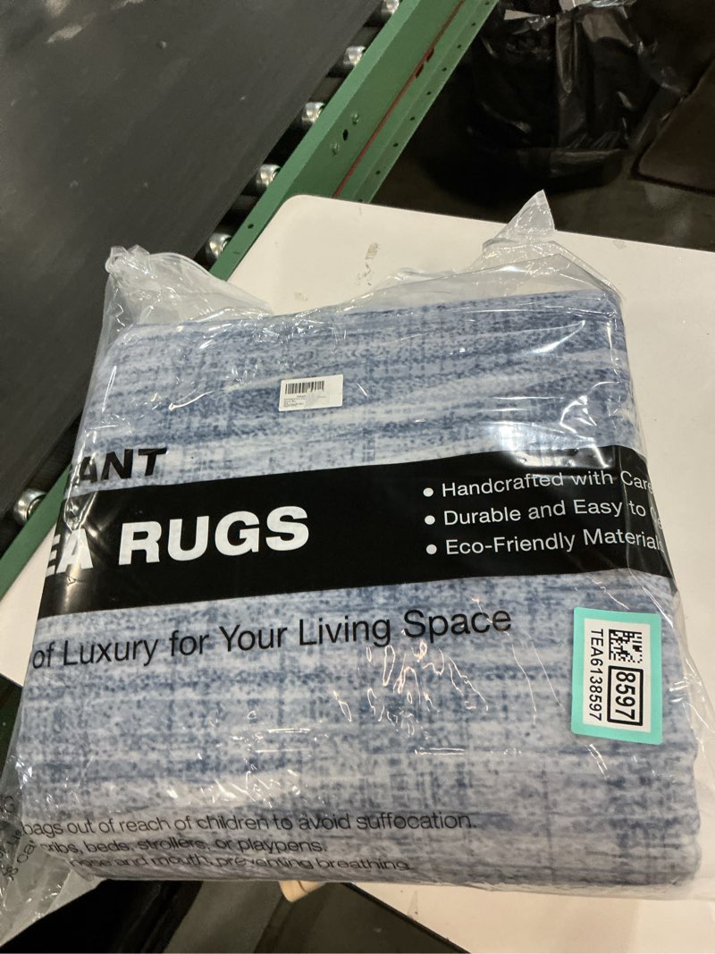 Condition photo showing New/Like New for WITSHOCK 9x12 Area Rugs for Living Room : Machine Washable - Non Slip Modern Abstract Rug for Bedroom Under Dining - Stain Resistant for Household - Pet Owners (Grey) 9' x 12' (Rectangular) Gray/White