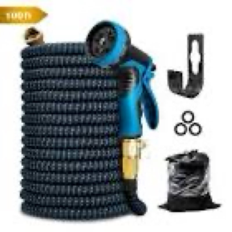 expandable garden hose 100 ft with 10 function nozzle sprayer, lightweight flexible water hose with 