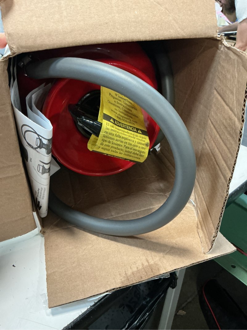 Condition photo showing As Is for chapin sprayer, 2 gallon tri-poxy open head sprayer for professionals and contractors applications, chemical-resistant seals with all brass components upgraded professional-use steel sprayer