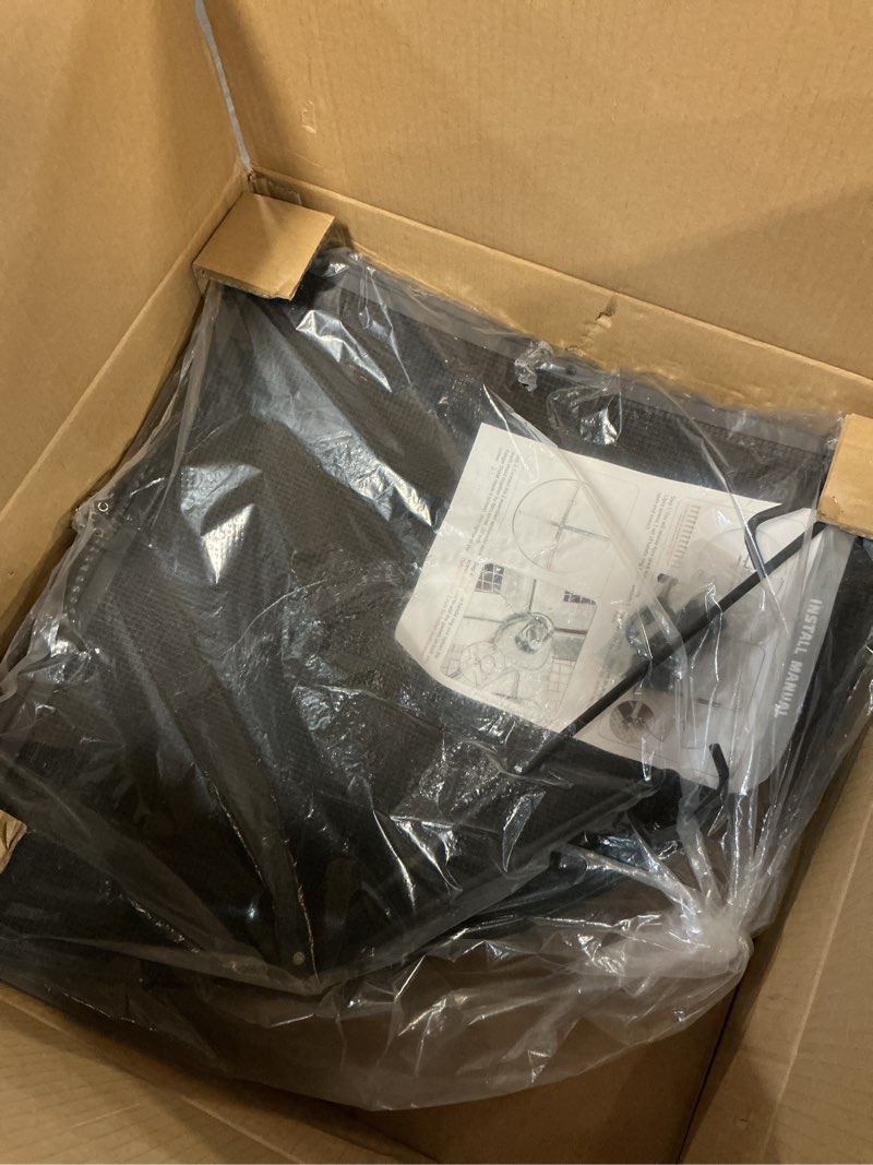 Condition photo showing Good Condition for fire pit spark screen, upgraded 40 inch outdoor fire pit screen with handle & poker, heavy-duty steel fire pit cover round mesh replacement firepit screen for backyard/beach/rv camping