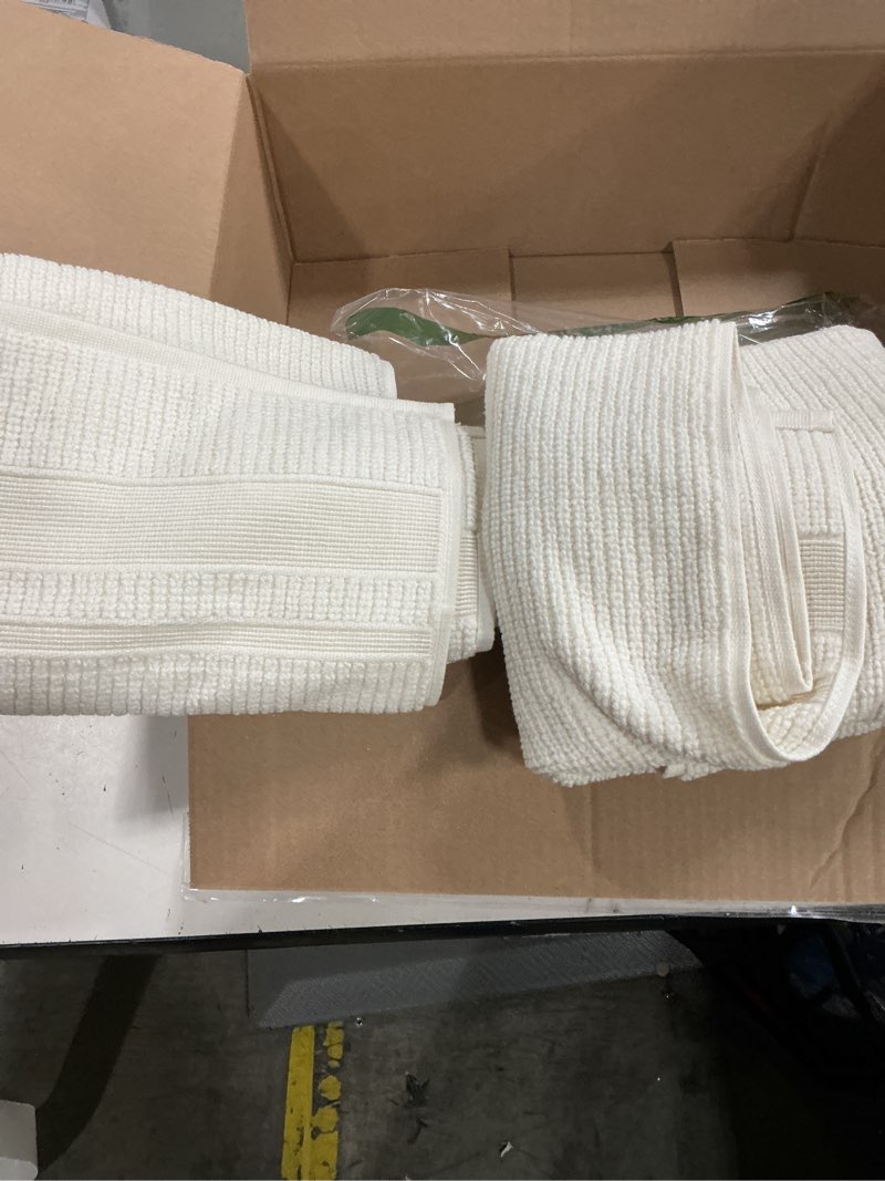 Condition photo showing Good Condition for white ribbed cotton bath towels set of 2