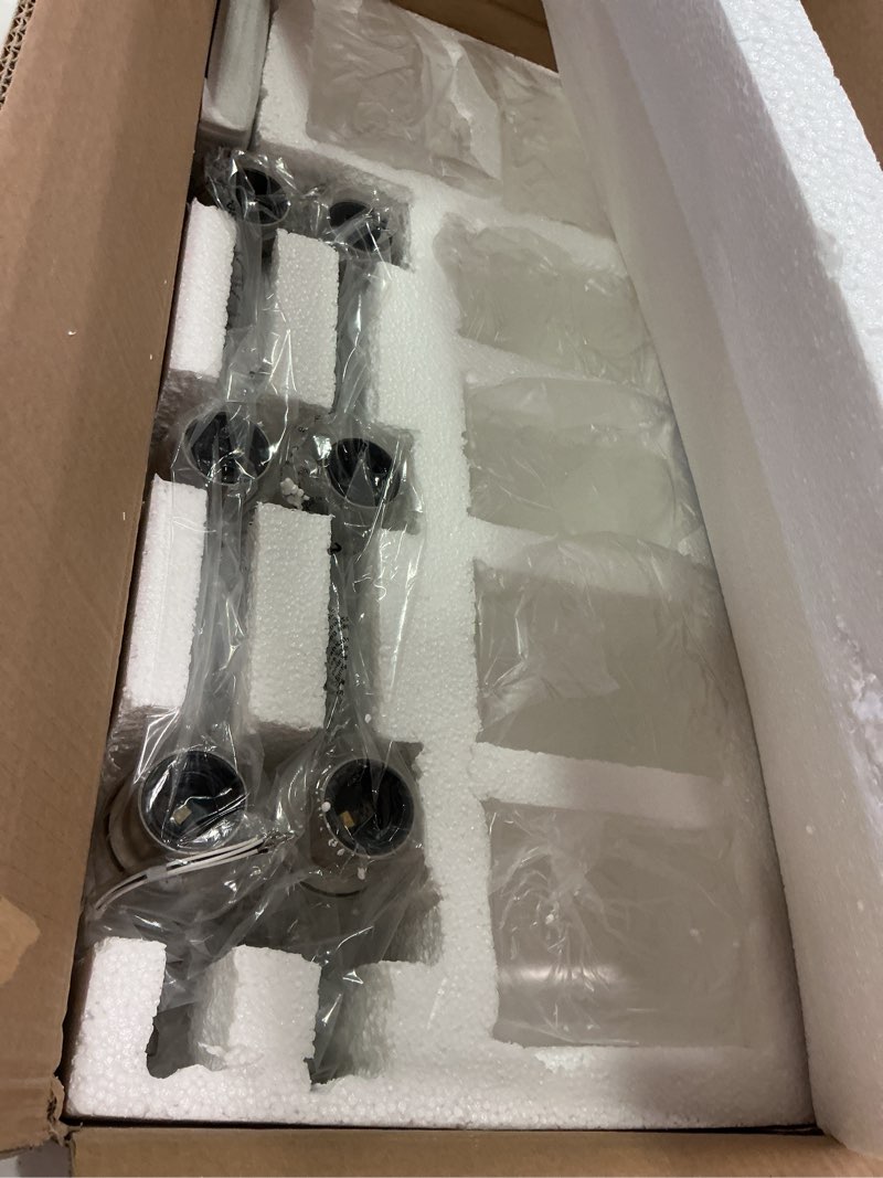 Condition photo showing New/Like New for 6-Light Bathroom Lighting Fixtures Over Mirror,Brushed Nickel Light Fixture Bathroom,Vanity Light with Clear Glass Shade,Modern Wall Lights for Mirror Bedroom Living Hallway 6-Light Nickel