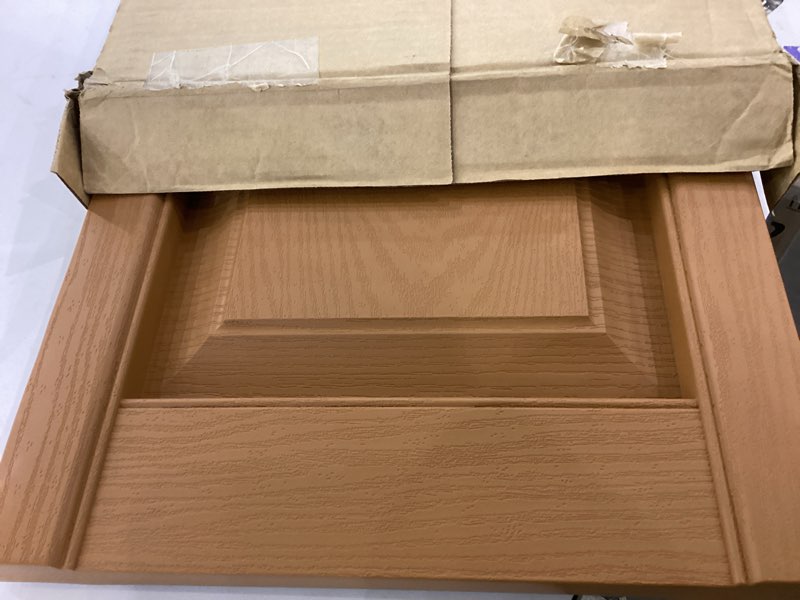 Condition photo showing Good Condition for 14 3/4"W x 43"H Lifetime Vinyl, Standard Two Equal Panels, Raised Panel Shutters, w/Installation Shutter-Lok's & Matching Screws (Per Pair), Treated Cedar 471 - Treated Cedar 14.75-in. W x 43-in. H