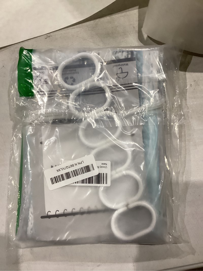 Condition photo showing New/Like New for Boho Shower Curtain for Bathroom Abstract Grey Blue Watercolor Shower Curtain Set with Hooks Brushstrokes Fabric Waterproof Shower Curtains 72x72inches 72"W x 72"L (Pack of 1) Gray Blue