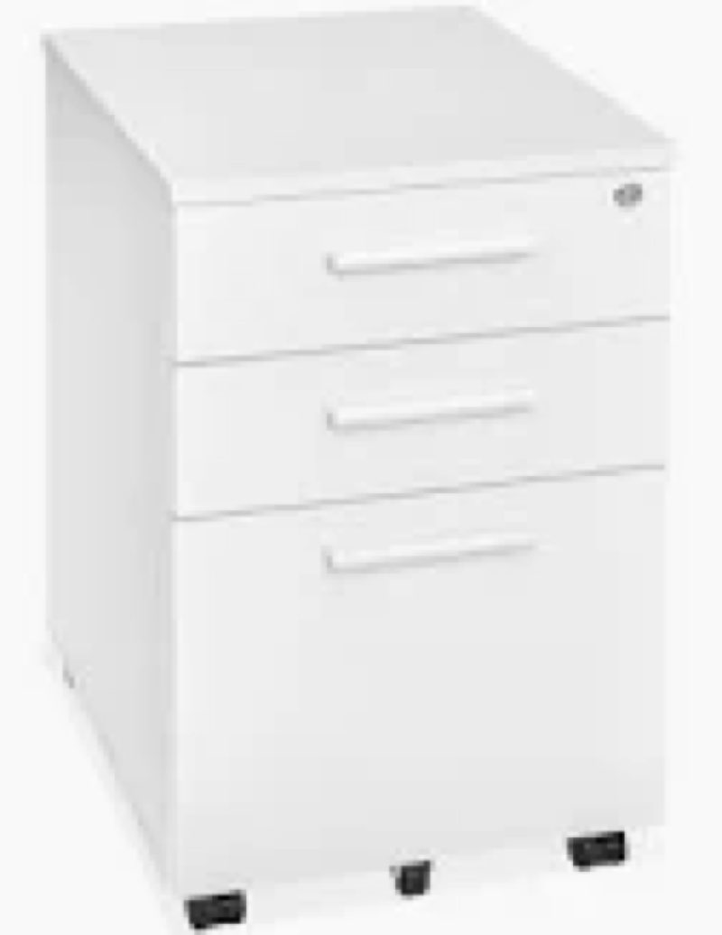Mobile Filing Cabinet with Lock, 3-Drawer, Legal/Letter Size, Office Storage