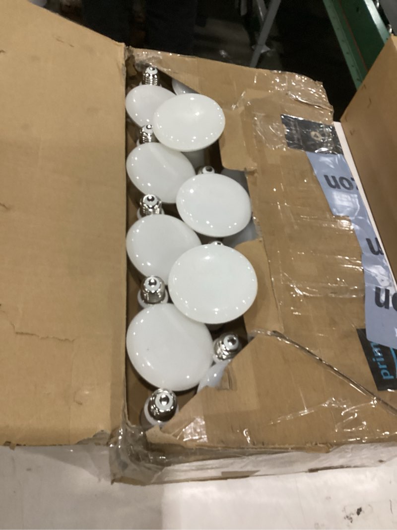 Condition photo showing As Is for 36 pack br30 led bulb, dimmable indoor flood lights 7w equivalent 65w 2700k soft white, cri80, 650 lm, e26 base, 15000 lifetime hours, interior energy saving recessed light bulb, flicker-free 2700k soft white 36 pack
