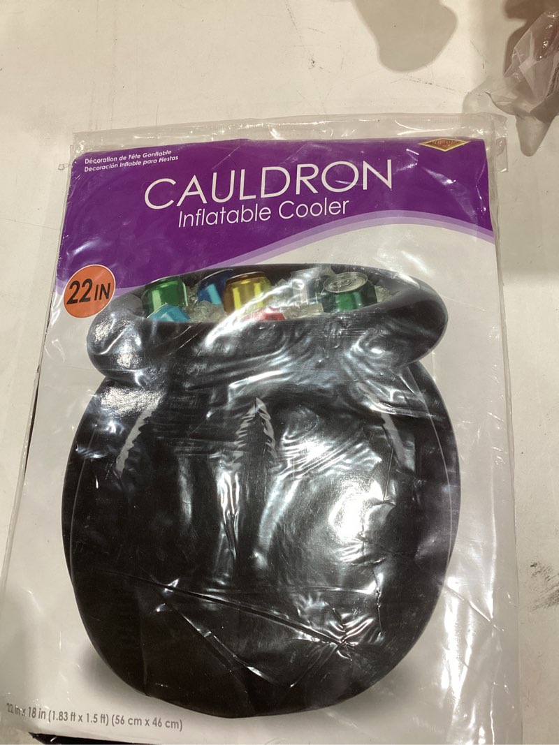 Condition photo showing Good Condition for Beistle Inflatable Cooler - Drink Containers for Parties, Beverage Cooler, Spooky Decor: Halloween Cauldron Cooler Halloween