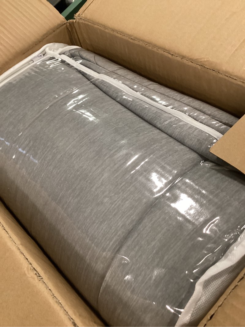 Condition photo showing New/Like New for Urban Habitat King Comforter Set, Cozy Soft Jersey Knit Bedding, Box Quilting & Heathered Design, Cool to Touch, Lightweight All Seasons Down Alternative Bed Set, King/Cal King Grey 4 Piece