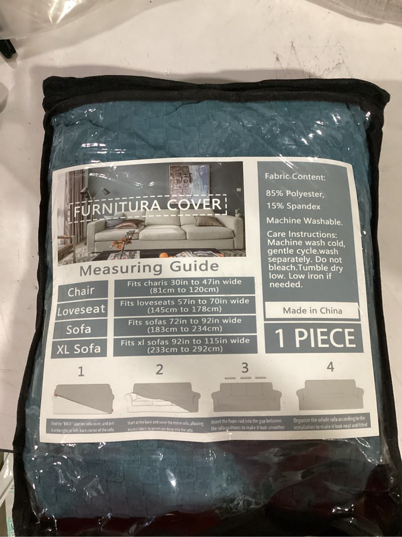 Condition photo showing New/Like New for znsayotx 1 piece jacquard couch covers for 2 cushion couch high stretch loveseat slipcover for pets dogs anti slip love seat sofa slipcover furniture protector (loveseat, peacock blue) medium (55"-69") peacock blue