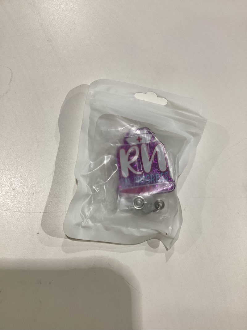 Condition photo showing New/Like New for RN in Progress Please Wait Nurse Badge Reel Retractable Funny Nursing Medical Assistant Badge Holder with ID Clip Accessories RN CNA LPN Purple Acrylic Name Badge Clip ID Card Lhj63M Rn in Progress Please Wait Purple