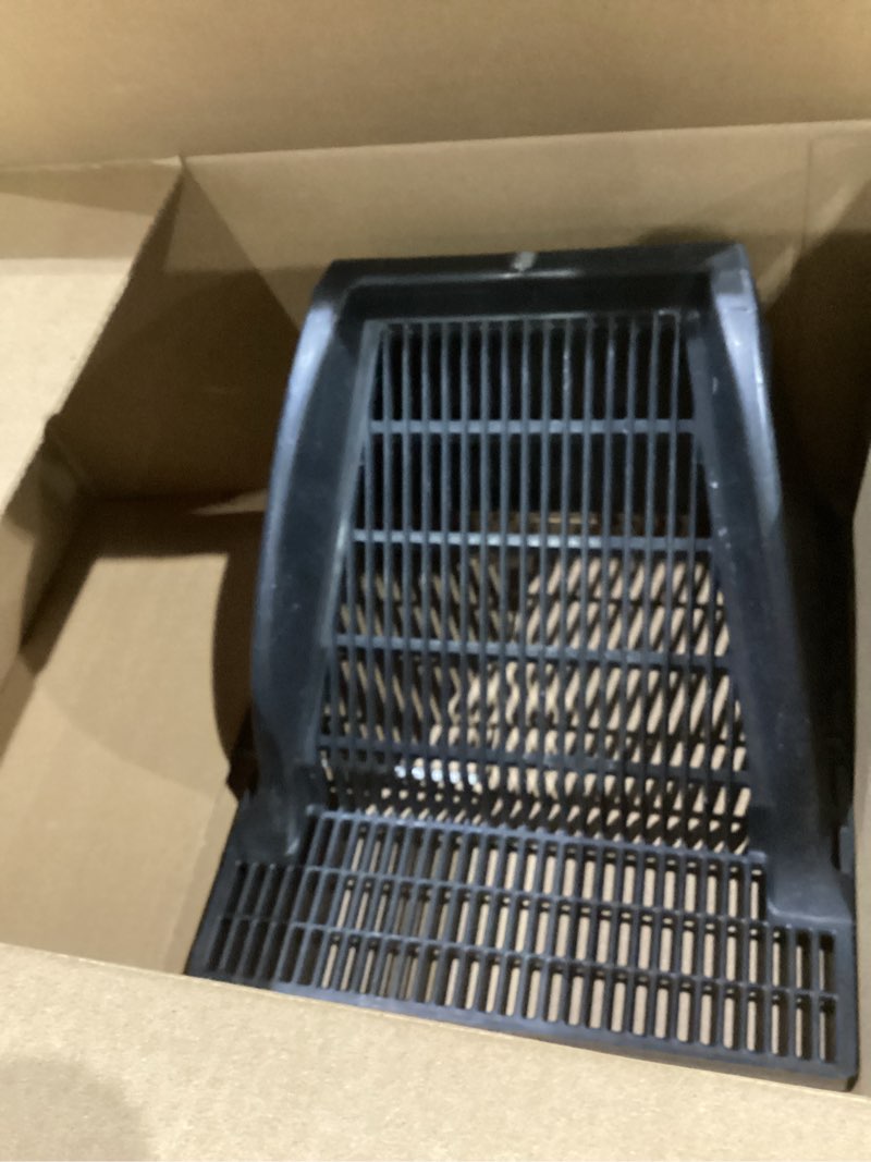 Condition photo showing As Is for NDS 1200DSG Square Catch Basin Drain Downspout Grate, Fits 12-Inch Square Catch Basin Drain, Riser, or Low-Profile Adapter, 12-Inch, Plastic, Black