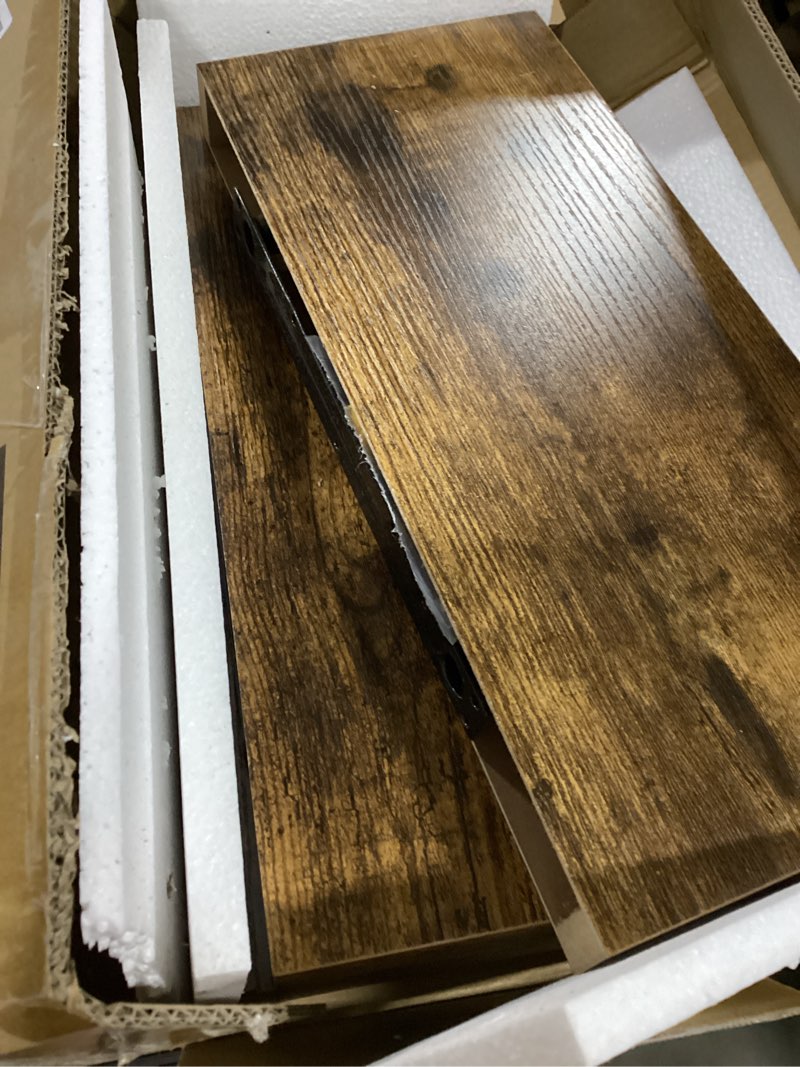 Condition photo showing Good Condition for qeeig floating shelves for wall bathroom shelf bedroom kitchen living room hanging book shelves small farmhouse decor 16 inch set of 3, rustic brown (015-bn3) 3pcs a. brown