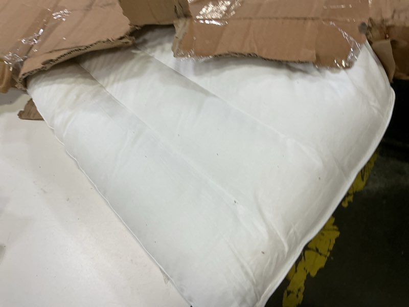 Condition photo showing As Is for minupwell ultra flat pillows for sleeping thin, 7d high support 2.5 inch height ultra thin pillows,slim bed pillows for stomach sleeper,queen size -18x30 in white queen(pack of 1)