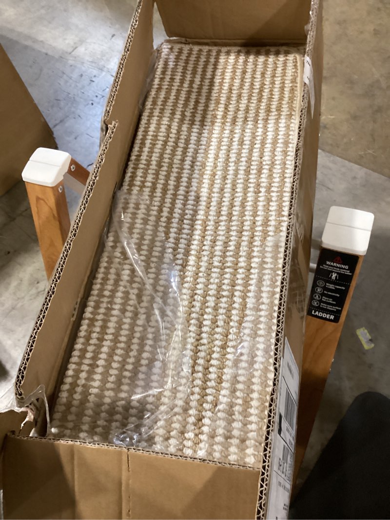 Condition photo showing Good Condition for bullnose stair treads for wooden steps: 14 pcs washable non slip stair ruuner peel and stick adhesive indoor step covers staircase protector 29.5"x9.5"x1.5" beige 29.5"x9.5"x1.5" beige 14