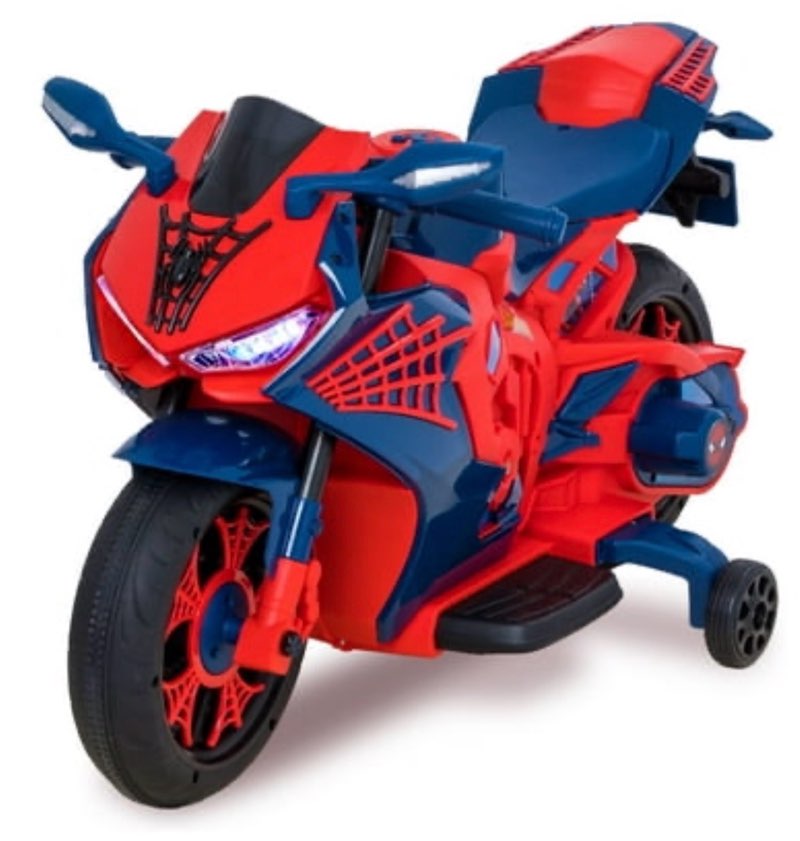 6v spiderman motorcycle  battery ride on toy  for kids  ages 3+