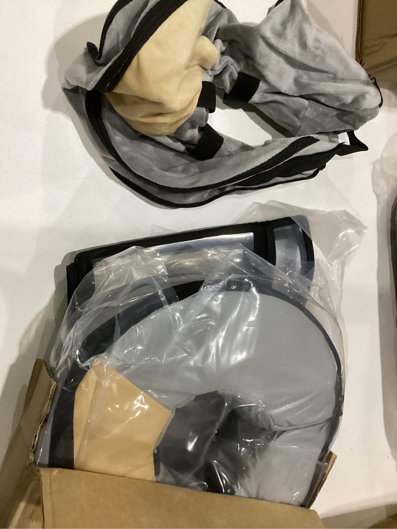 Condition photo showing As Is for sponge core dog cat cone collar for after surgery recovery, inflatable dog cone alternative, lainergie dogs donut collar adjustable with 2pcs cover for large medium small dogs cats (grey+yellow, xl) xl (neck: 14"-18") grey+yellow