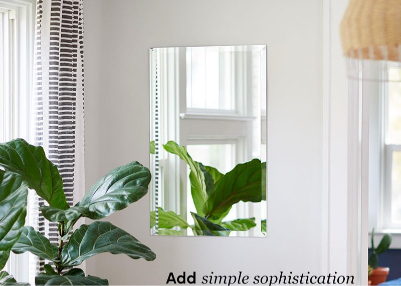 Better Bevel Frameless Rectangle Mirror, 20" x 30" Bathroom Wall Mirror w/Beveled Edge