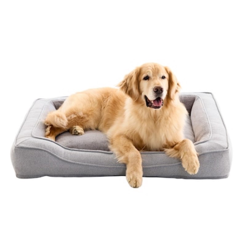 Heart & Herd Rectangular Twill Gray Polyester Bolster Dog Bed ( Large )