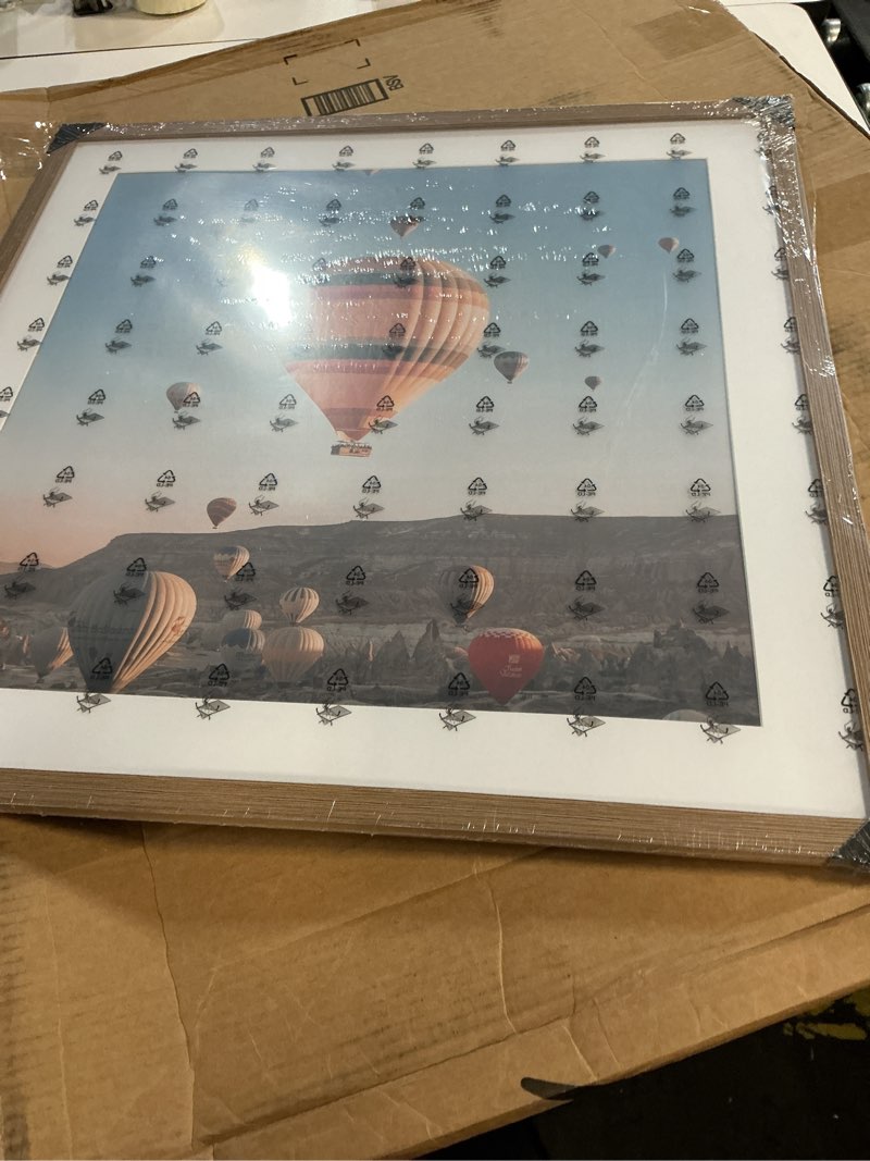 QOTIB Wood 24x24 Picture Frame with 20x20 Mat Deep Brown, Display 20x20 with Mat or 24x24 without Ma