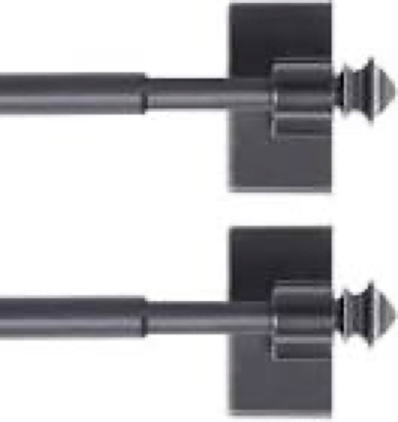 h.versailtex 2 pack magnetic curtain rods for metal doors, 16 to 28 inch, 1/2 inch diameter, multi-use adjustable appliances for french doors magnetic cafe curtain rod(cocoa) cocoa 16-28 inch 2 pack