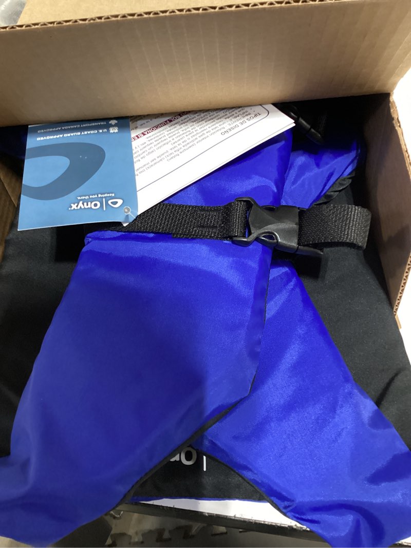 Condition photo showing Good Condition for onyx general purpose boating vest blue oversize vest,universal,jacket,classic