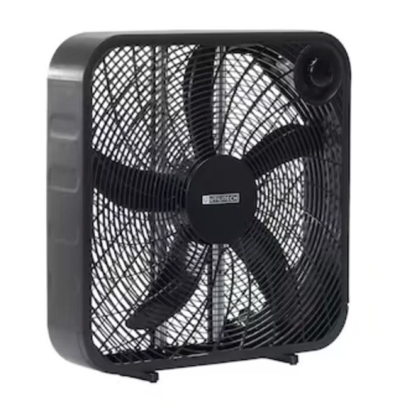 utilitech 20-in high velocity indoor box fan, in black
