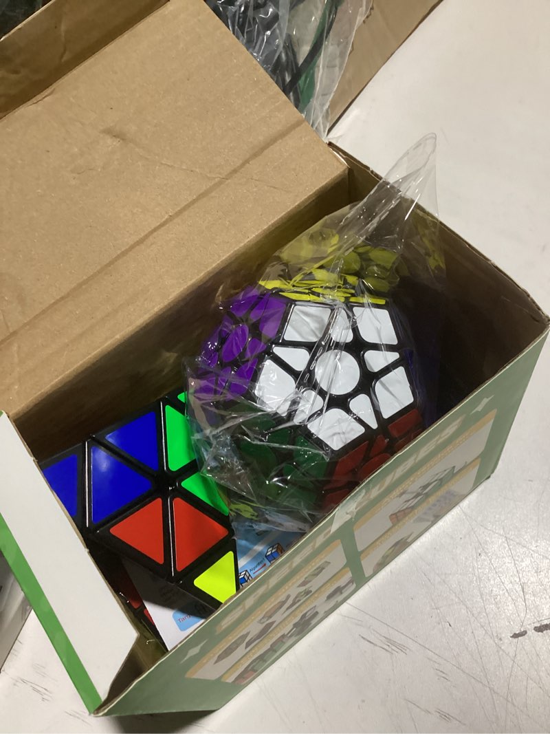 Condition photo showing Good Condition for steam life speed cube set 5 pack magic cube | includes speed cubes 3x3, 2x2 speed cube, pyramid cube, megaminx cube puzzle cube bundle for kids & adults 5 pack cubes