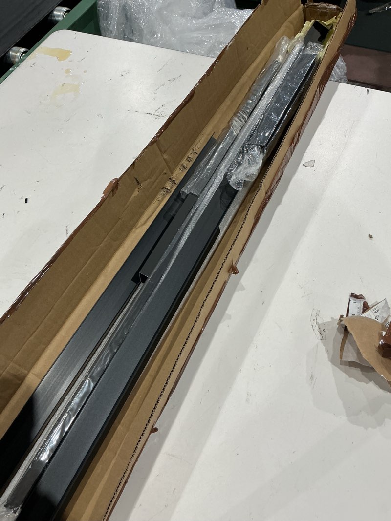 Condition photo showing Good Condition for 7 pcs aluminum trim strips for wood slat sound panels (40/28/16/8 inch), luxe matte black edge covers for acoustic panels?with double-sided tape?