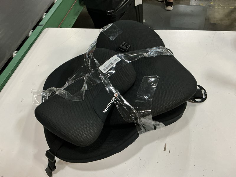 Condition photo showing As Is for car seat cushion and lumbar support headrest pillow mesh cover memory foam ergonomic car cushion back neck support pillow sciatica & back & tailbone pain relief pillow black
