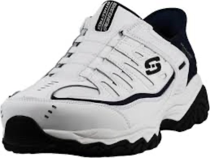 Skechers Men's Afterburn M.Fit Grill Captain Shoe, White/Navy, 13 W US