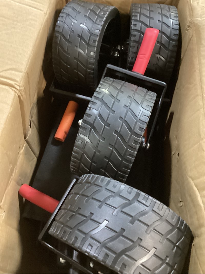 Condition photo showing Good Condition for Collapsible Wagon with Big Wheels, Beach Wagons Carts Foldable with All-Terrain Wheels, Large Weight Capacity Heavy Duty Carts with Cup Holders for Camping, Garden, Sports, Grocery Black