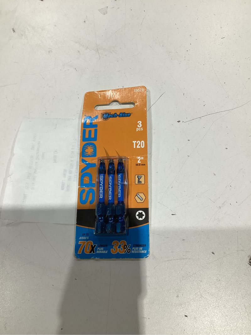 Condition photo showing Good Condition for spyder mach-blue t20 1/4-in x 2-in torx impact driver bit 3 -piece