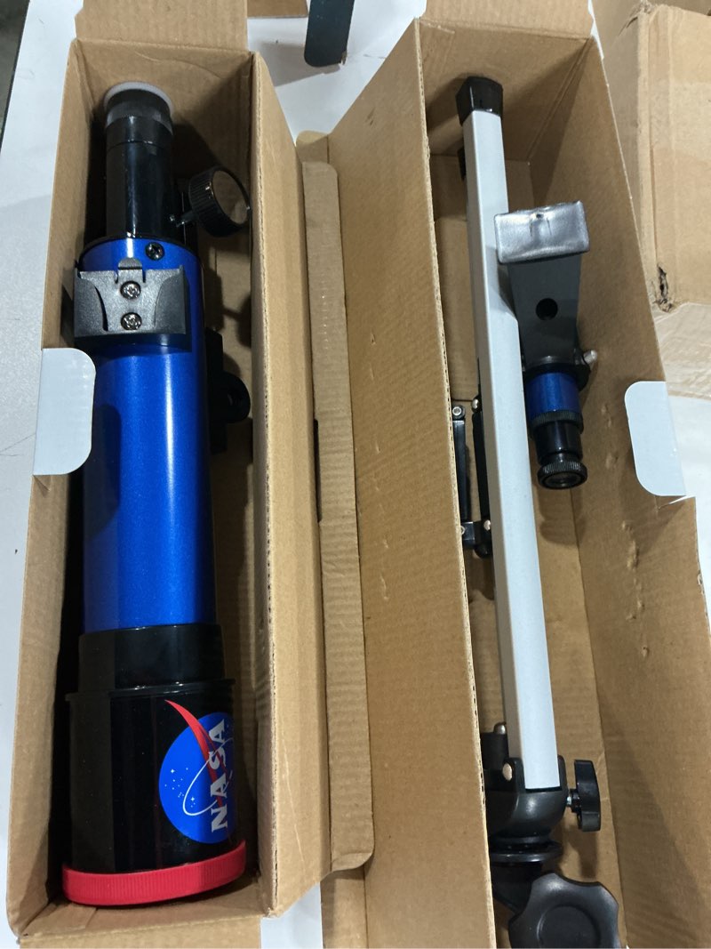 Condition photo showing New/Like New for nasa lunar telescope for kids – 90x magnification, includes two eyepieces, tabletop tripod, and finder scope- kids telescope for astronomy beginners, space toys, nasa gifts (amazon exclusive)