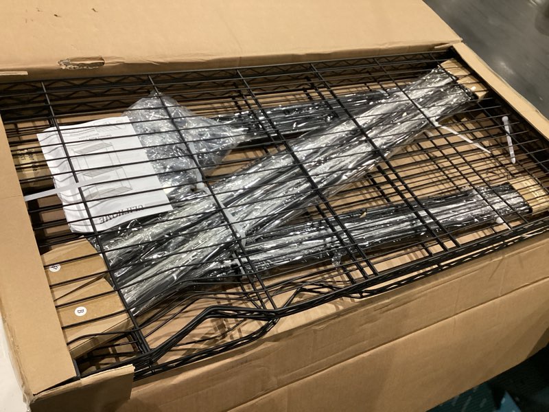 Condition photo showing Good Condition for p5 rolling clothes rack heavy duty, clothing racks for hanging clothes, metal garment rack with wheels, 3-tier portable closet rack 39.4'' w × 20.5'' d × 80.5'' h, max load 650 lbs, black black p5