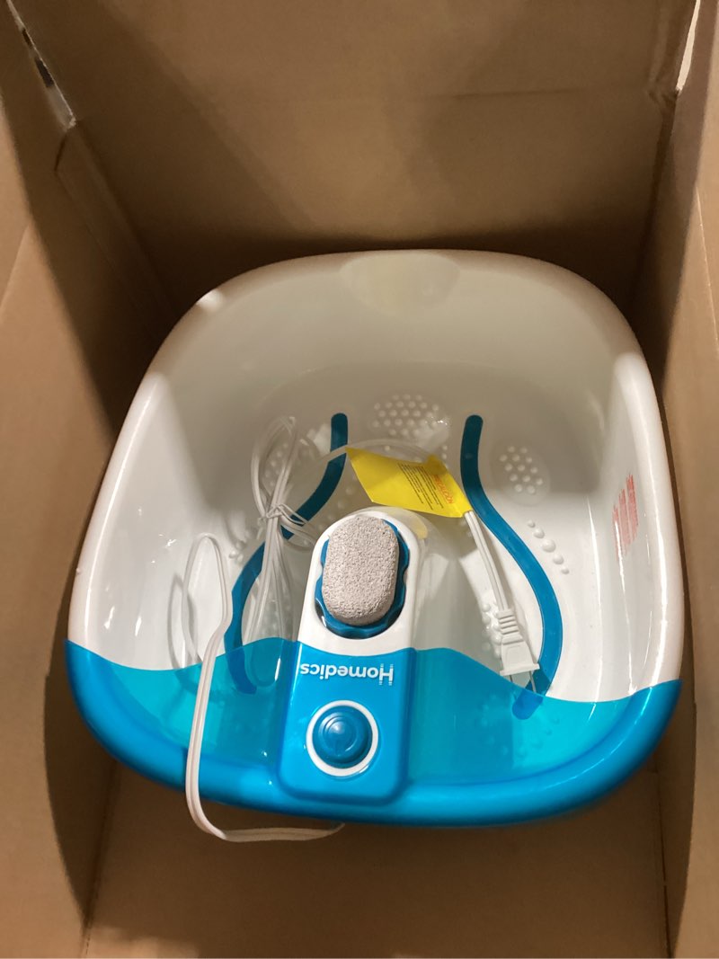 Condition photo showing Good Condition for Homedics Bubble Mate Foot Spa, Toe Touch Controlled Foot Bath with Invigorating Bubbles and Splash Proof, Raised Massage Nodes and Removable Pumice Stone