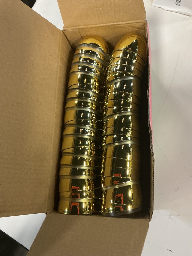 Condition photo showing Good Condition for 36 pack gold easter eggs, 2.4 inch metallic plastic empty golden eggs fillable for easter eggs hunt, easter basket stuffers fillers, classroom prize supplies, filling treats and party favors