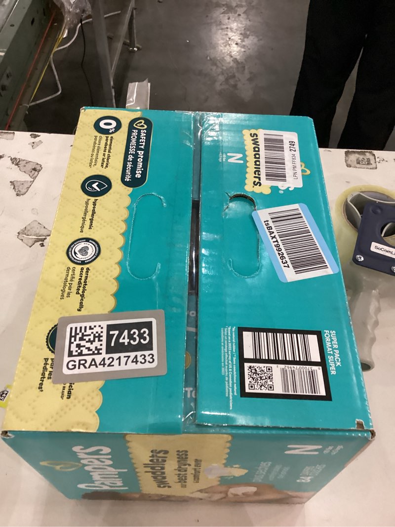 Condition photo showing New/Like New for Pampers Swaddlers Diapers, Size 0 (up to 10 lbs), 84 Count, Absorbent, Keeps Baby Dry and Comfortable, Skin Safe Disposable Baby Diaper (Packaging May Vary) Newborn 84