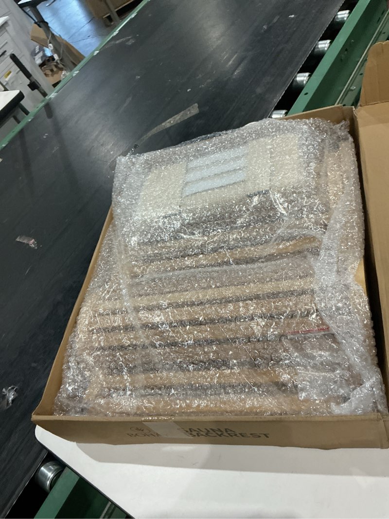 Condition photo showing Good Condition for sauna backrest – ergonomic s-shape design with neck pillow – premium bamboo sauna accessory, comfortable & non-slip wooden back support for infrared & barrel saunas