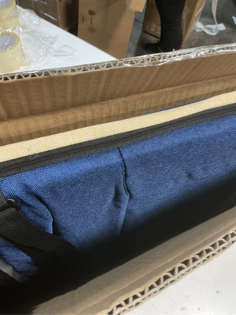 Condition photo showing Good Condition for 14-position adjustable floor chair with back support - portable gound seating for adults & kids, foldable meditation chair with japanese koyo bearings & washable linen cover (blue) blue & yellow regular