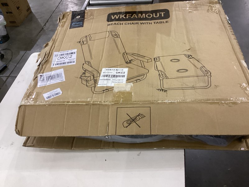 Condition photo showing New/Like New for Backpack Beach Chair Aluminum with Folding Camping Table 5-Position Lay Flat Lounge Chair Outdoor for Adults with Insulated Cooler Bag and Cup Holder Cyan 1 PACK