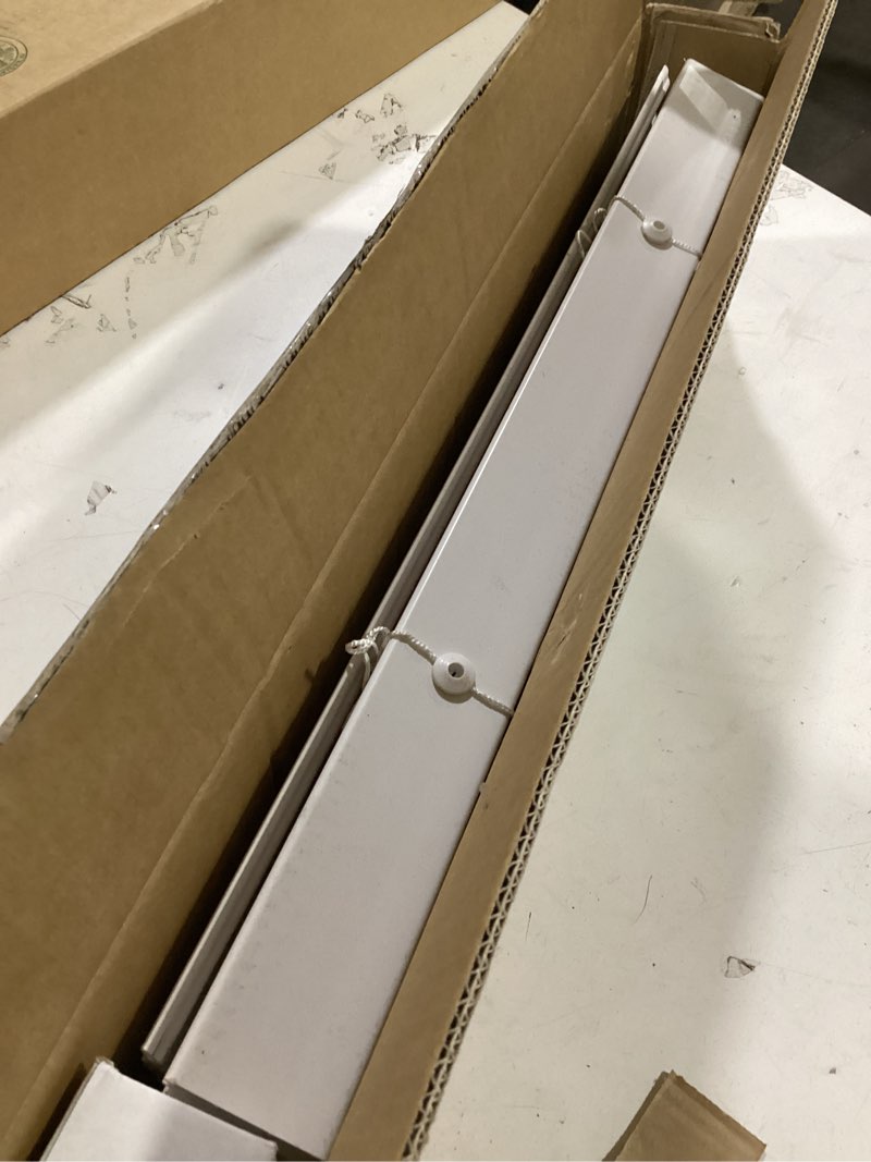 Condition photo showing Good Condition for lazblinds 2-inch cordless faux wood blinds with royal valance, room darkening horizontal window blinds, inside mount blinds for windows - fit for window 23" w x 48" h - white white 23"w x 48"h