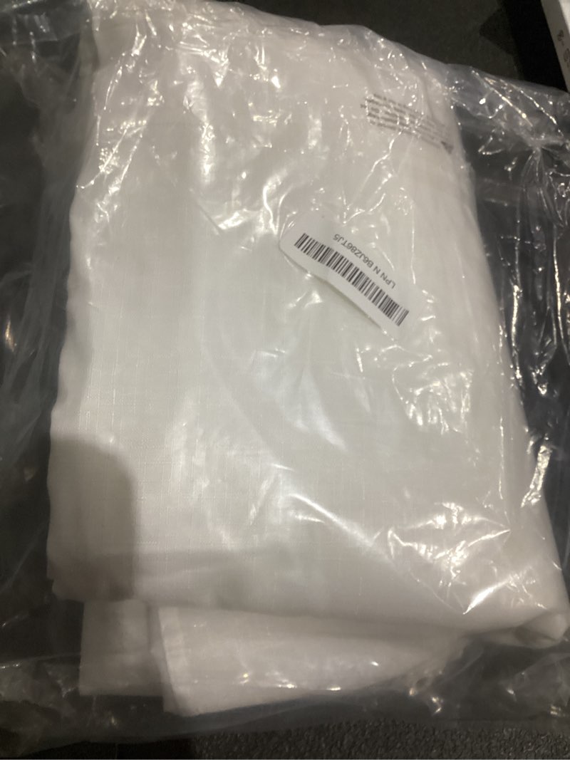 Condition photo showing Good Condition for River Dream Extra Long No Hook Slub Textured Shower Curtain with Snap-in PEVA Liner Set - 71" x 86"(84"), Hotel Style with See Through Top Window, Fabric Curtain & Waterproof Liner, White, 71x86 White 71"W x 86"L (Pack of 1)