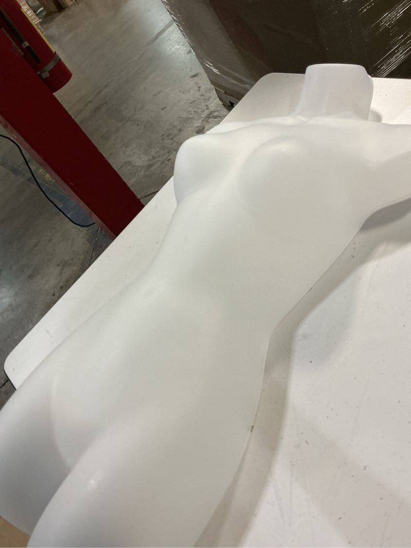 Condition photo showing As Is for female half-round full torso hanging display form | white