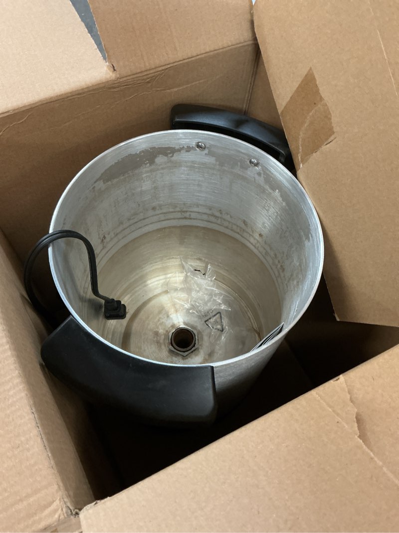 Condition photo showing As Is for Hamilton Beach 45 Cup Coffee Urn and Hot Beverage Dispenser, Silver Single-Spout